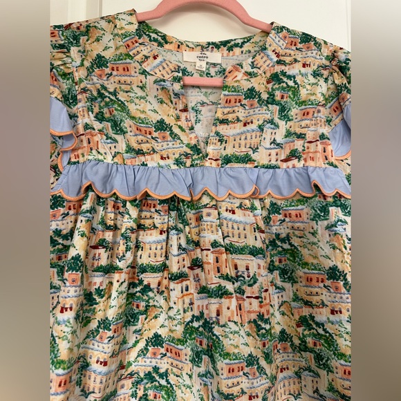 Entro Green and Cream Floral “Italian Countryside”
Blouse with Ruffles - Picture 5 of 8